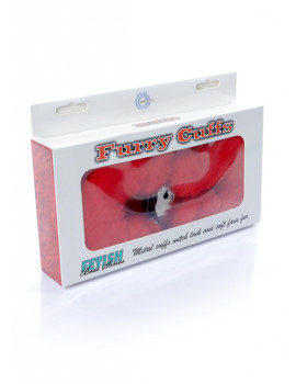 boss series Furry Cuffs red