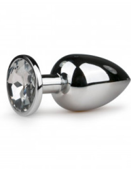 Exclusivity anal silver plug pink stone