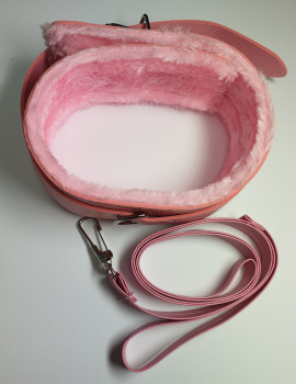 Nyakörv pórázzal pink