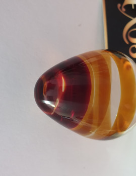 GLASS DILDÓ arany/bordó