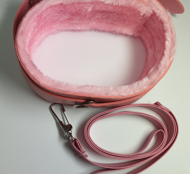 Nyakörv pórázzal pink