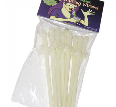 Glow in the dark Dicky sipping straws 10db/csomag