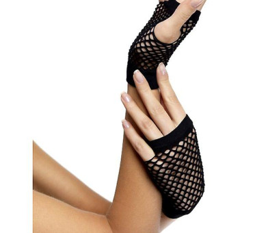 Smiffy's short black Fishnet Gloves
