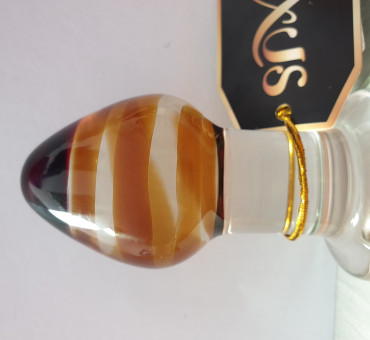 GLASS DILDÓ arany/bordó