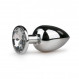 Exclusivity anal silver plug pink stone