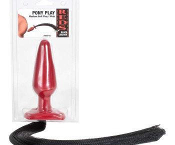 Pony play medium butt plug/whip