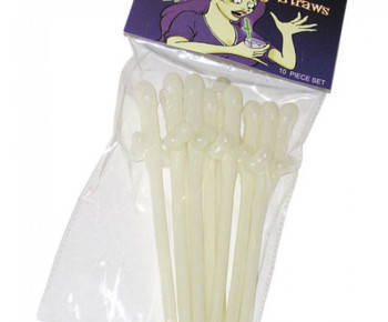 Glow in the dark Dicky sipping straws 10db/csomag